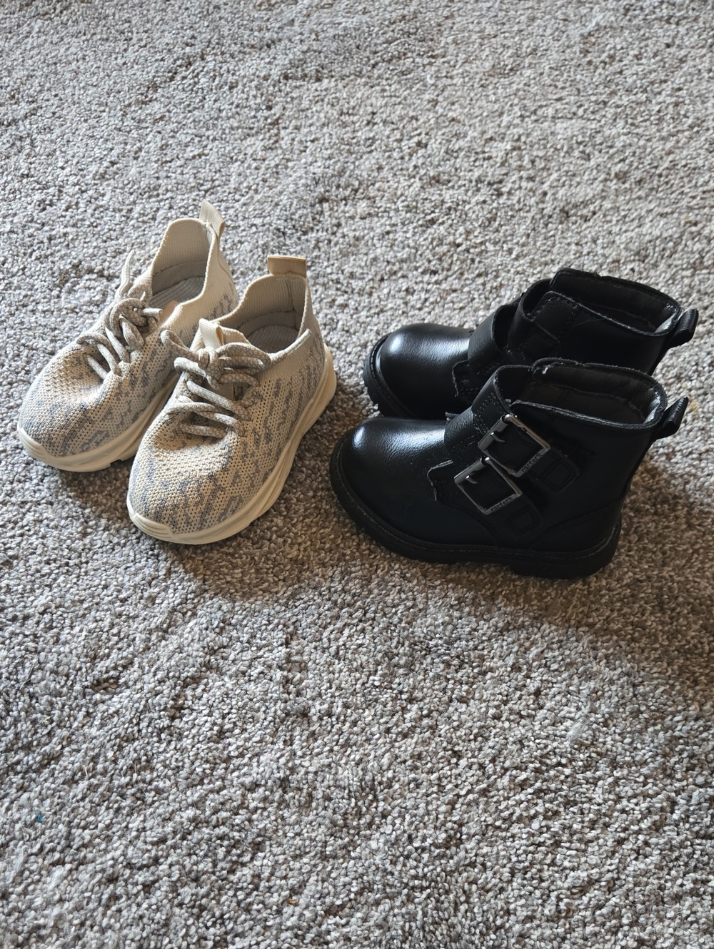 Carter's Boot And Cream Knit Sneakers Bundle